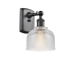 Dayton 5.5 in. 1-Light Oil Rubbed Bronze Wall Sconce with Clear Glass Shade