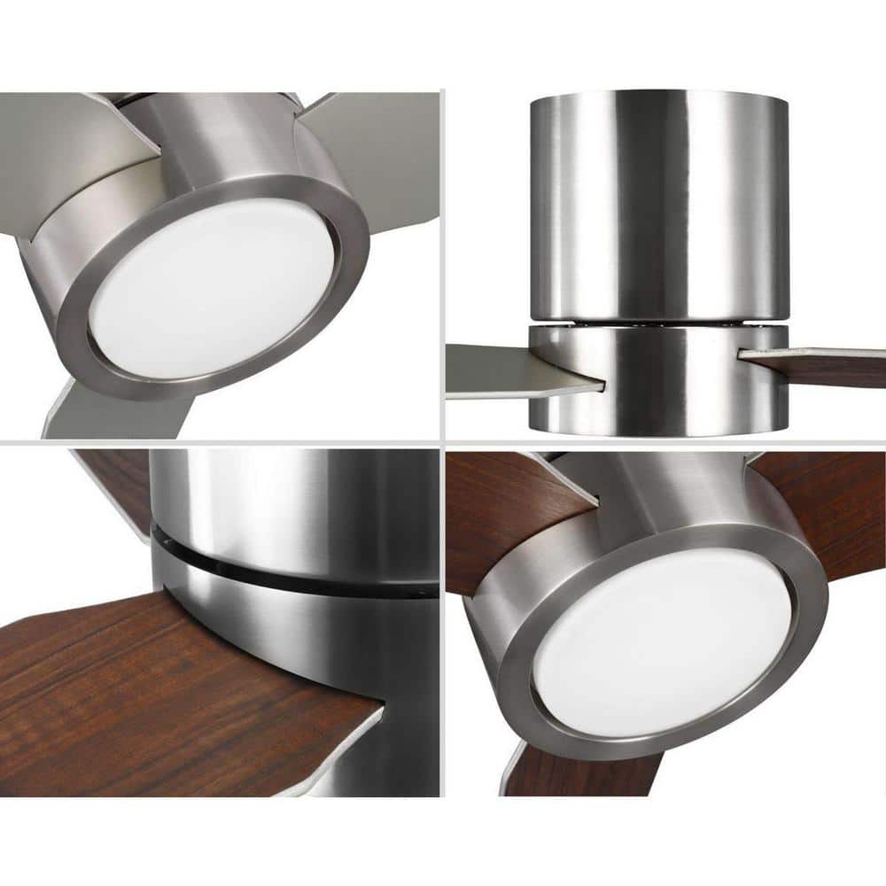 Braden 56" Brushed Nickel 3-Blade Ceiling Fan with LED Light