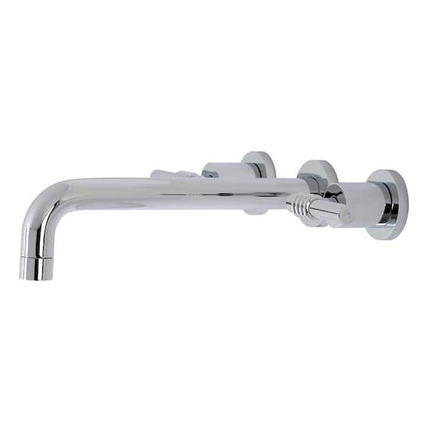 Kingston Brass Milano 2-Handle Wall Mount Bathroom Faucet in Polished Chrome