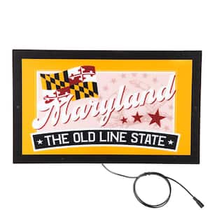 18 in. x 11 in. Maryland Old Line State Plug-in LED Lighted Sign