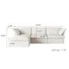 J&E Home 122.82 in. 4-Pieces Flared Arm Modular Velvet Modern Sectional Sofa in White 4-Pieces JE-120WE-2345