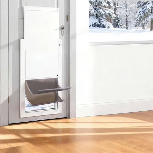 Pet Door, X-Large, Double Magnetic Flaps, Metal Frame, Strong and Weatherproof Dog Door, 13.63 W x 23.63 H