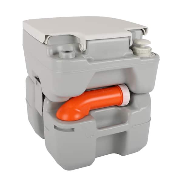 VINGLI Portable 5.3 Gal. Flushing Camping Toilet, RV Toilet with Carrying Bag, Splash-Free Dumping