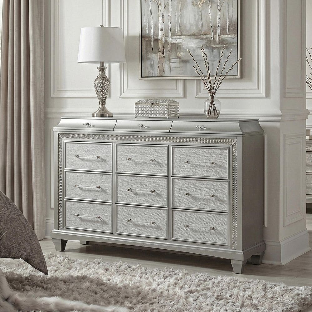 Igna Silver 12-Drawer 66.1 in. Dresser with LED Trim price history on PriceWatchPro