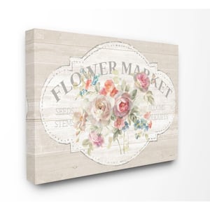 30 in. x 40 in. "Vintage Flower Market Sign" by Danhui Nai Canvas Wall Art