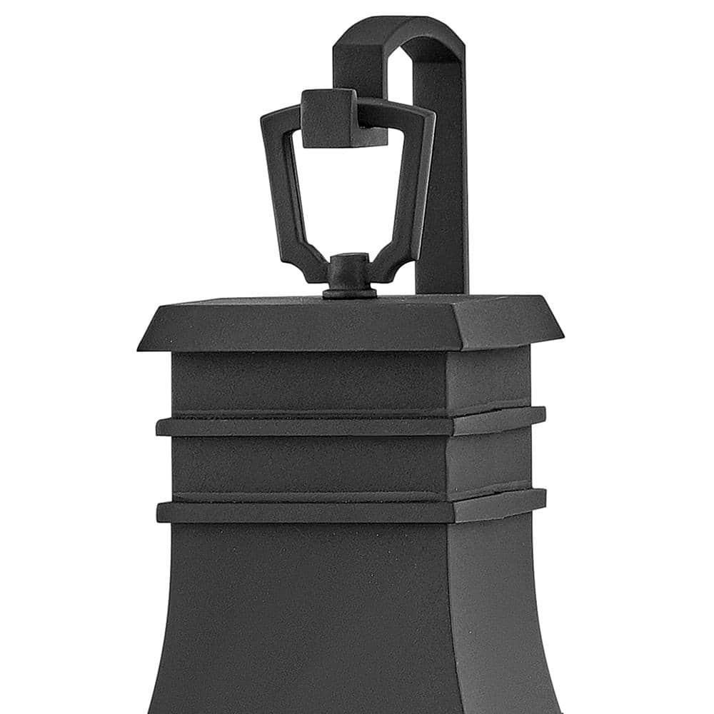 Museum Black Aluminum Outdoor Wall Light with Clear Seedy Glass