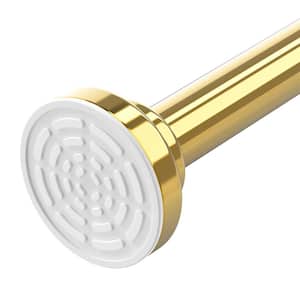 39 in. Tension Mounted Stainless Steel Adjustable Spring Bathroom Shower Curtain Rod in Gold