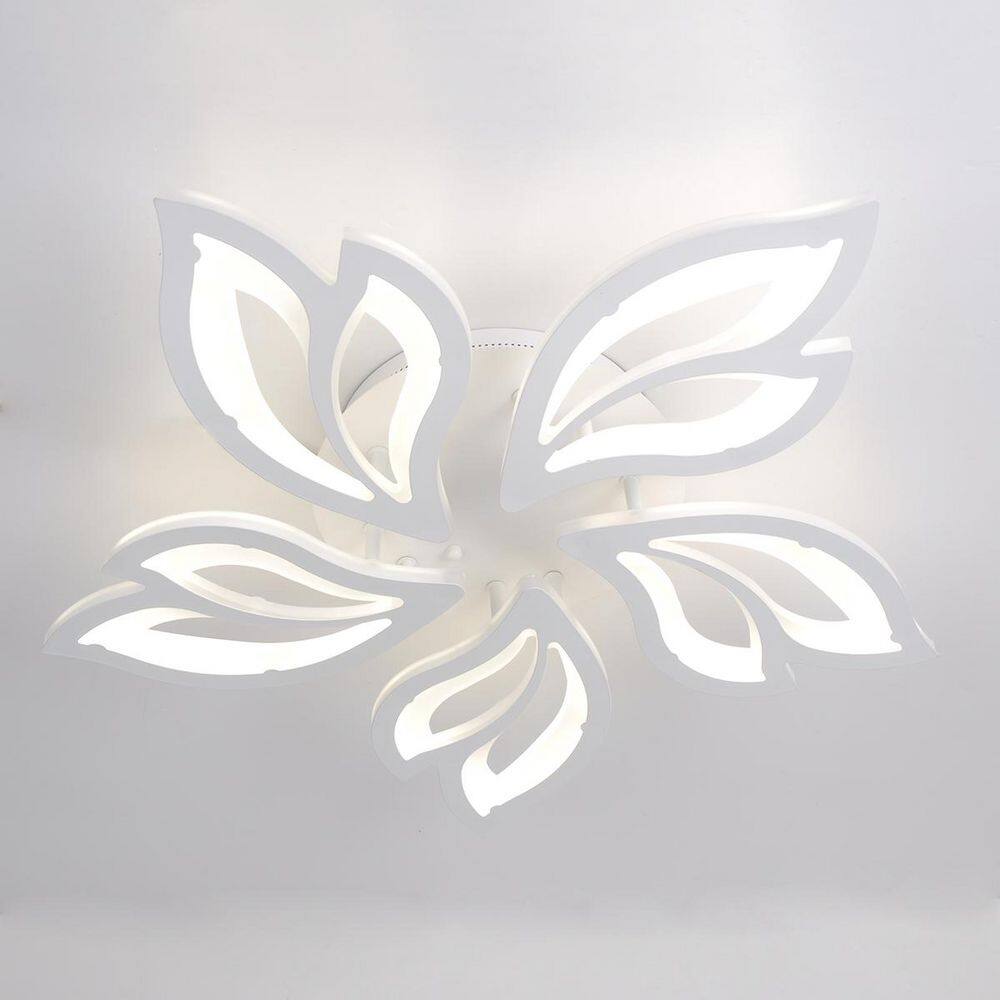 23.6 in. 60-Watt Modern White Flower Dimmable Integrated LED Flush Mount with Acrylic Shade and Remote for Bedroom price history on PriceWatchPro
