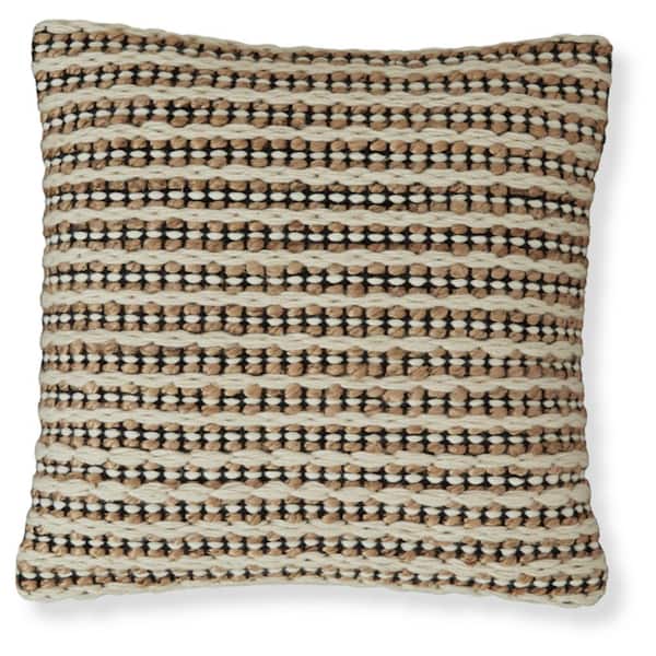 Signature DESIGN BY ASHLEY Nealington Brown/White Striped Polyester 20 in. L x 20 in. W Pillow