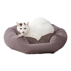 Chloe Cuddler Gray Sherpa Donut Cat Bed