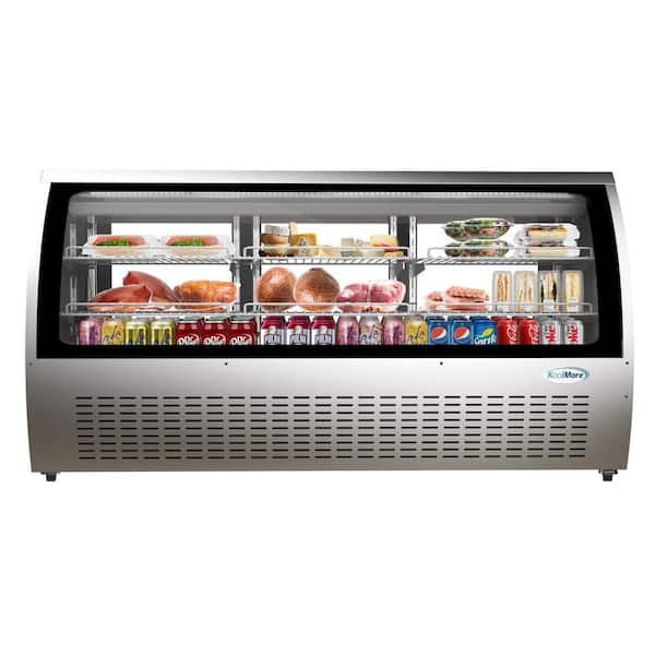 Koolmore 82 in. Stainless-Steel and Glass Deli Display Refrigerator - 32 Cu Ft.