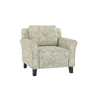 Anton Trasitional Lamb Wool Slipcovered Armchair-Floral