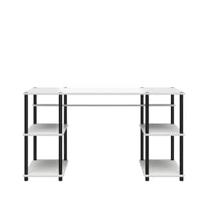 Crocker 55.12 in. White Double Pedestal Desk with Easy Assembly
