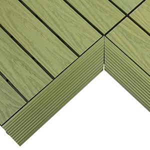 1/6 ft. x 1 ft. Quick Deck Composite Deck Tile Inside Corner Fascia in Irish Green (2-Pieces/Box)