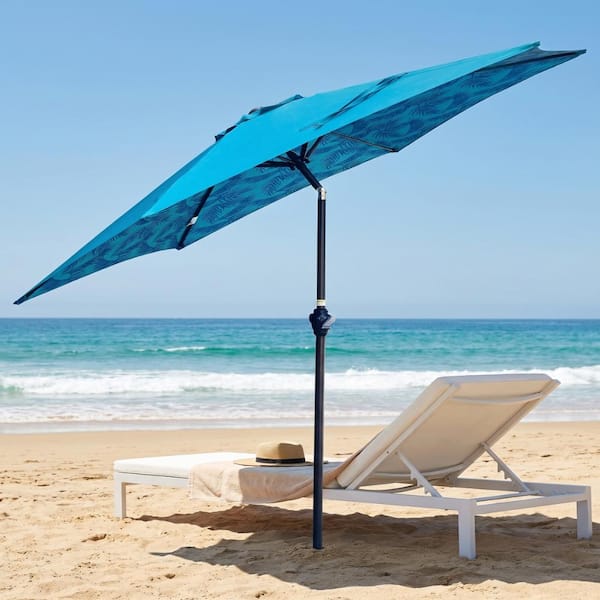 blue wave patio umbrellas UV Resistant & White Striped 9' Auto Tilt Outdoor Umbrella  The Well Appointed House manufactured to the highest standards in our industry 5 Better Homes & Gardens