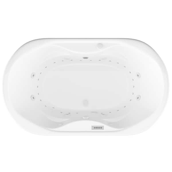Ruby Diamond Series 5.9 ft. Center Drain Rectangular Drop-in Whirlpool and Air Bath Tub in White