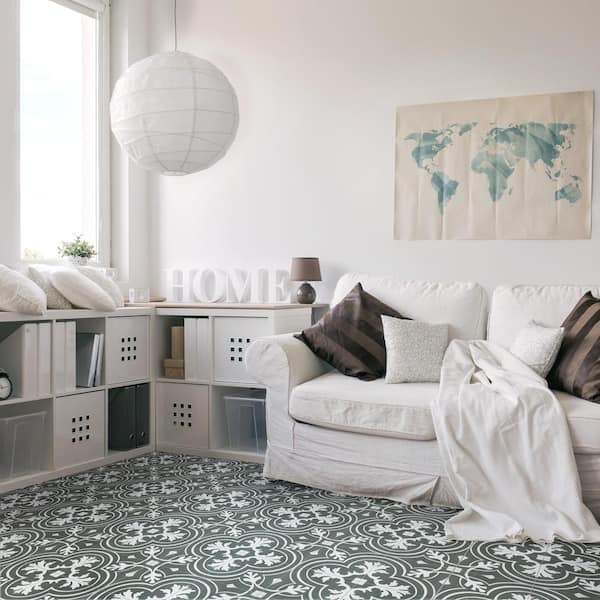 Merola Tile Take Home Tile Sample Twenties Classic Encaustic Ceramic Floor And Wall Tile 7 3 4 In X 7 3 4 In Frc8twcl The Home Depot
