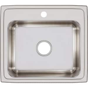 Lustertone 22in. Drop-in 1 Bowl 18 Gauge Lustrous Satin Stainless Steel Sink Only and No Accessories