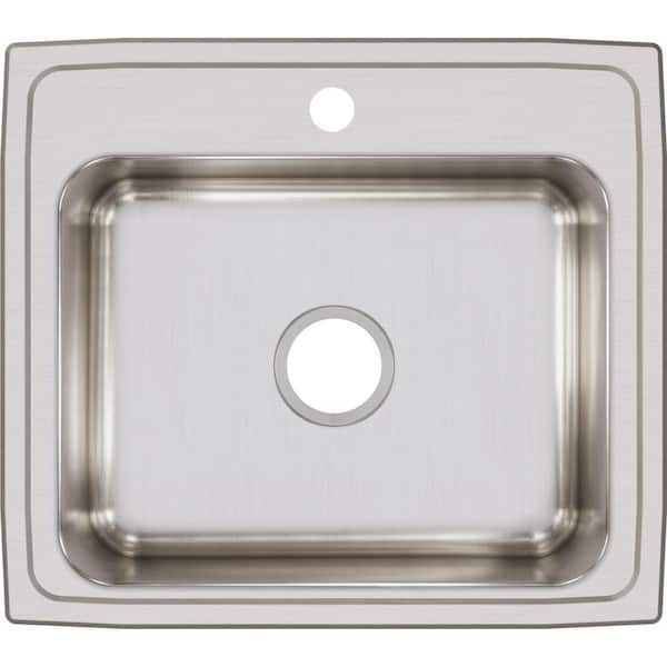 Elkay Lustertone Drop-In Stainless Steel 22 in. 1-Hole Single Bowl Kitchen Sink