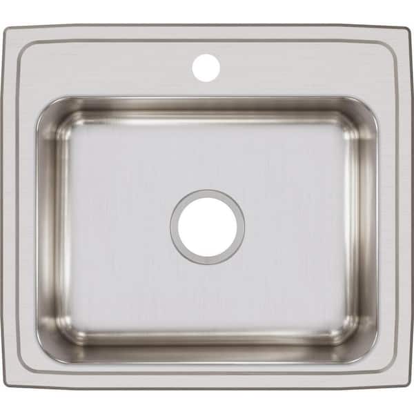 Lustertone 22 in. Drop-in Single Bowl 18-Gauge Stainless Steel Kitchen Sink Only