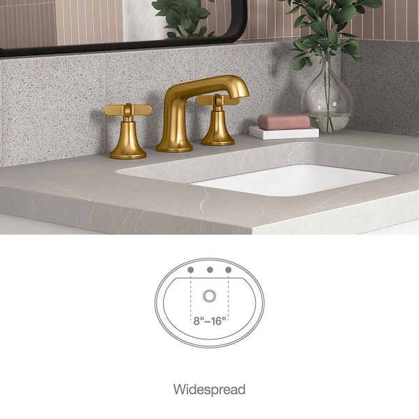 KOHLER Setra 8 in. Widespread Double Handle Bathroom Faucet in Vibrant  Moderne Brushed Brass Gold K-R29666-3D-2MB - The Home Depot