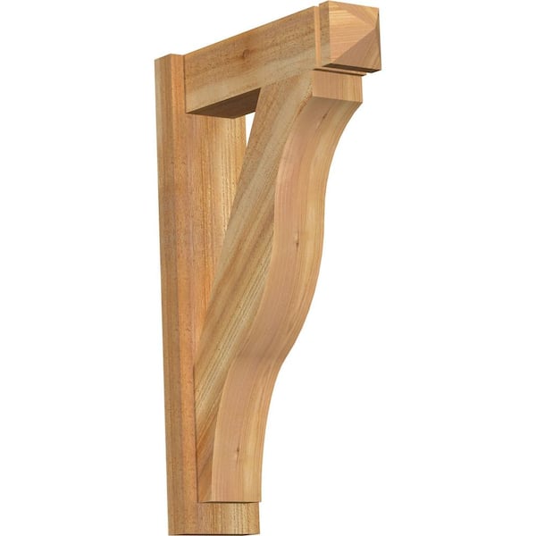 Ekena Millwork 6 in. x 32 in. x 20 in. Western Red Cedar Fuston Arts and Crafts Rough Sawn Outlooker