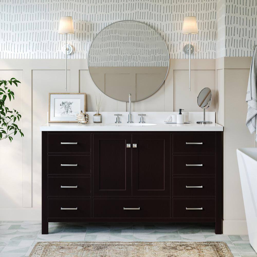 ARIEL Cambridge 60 in. W x 21.5 in. D x 34.5 in. H Freestanding Bath ...