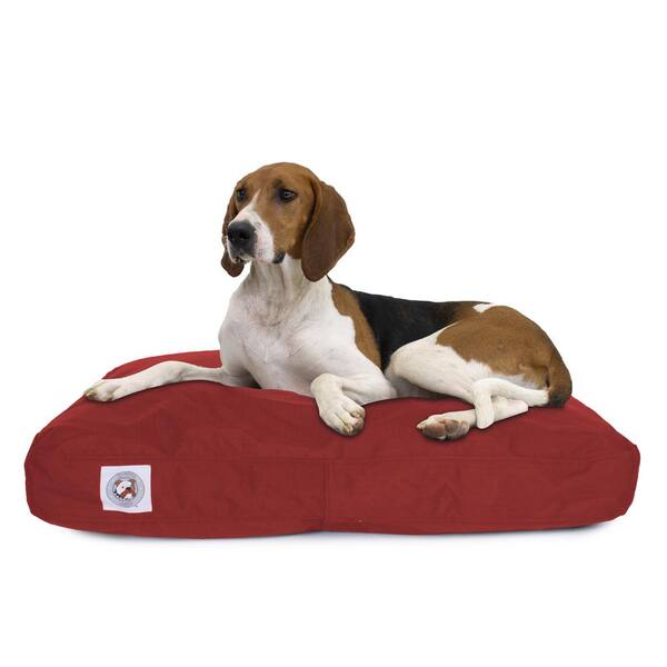 large red dog bed