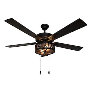 Regal 52 in. LED Oil Rubbed Bronze Caged LED Ceiling Fan With Light