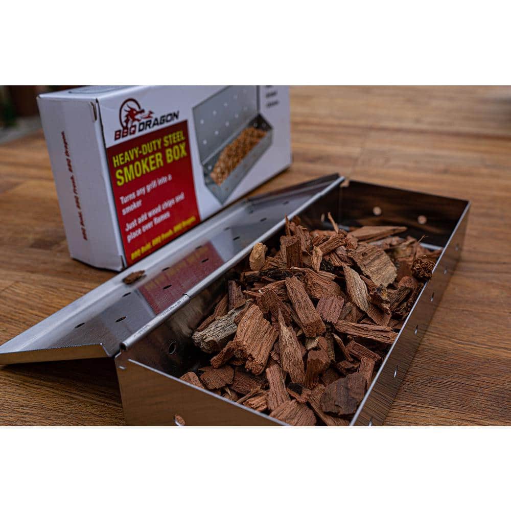 Extra-Large Stainless Steel Smoker Box with Hinged Lid