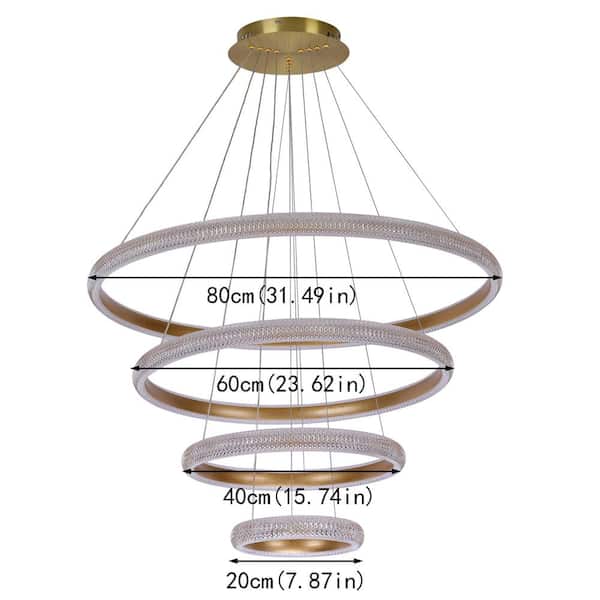 aiwen 120-Watt 4-Light Integrated LED Unique Tiered Circular