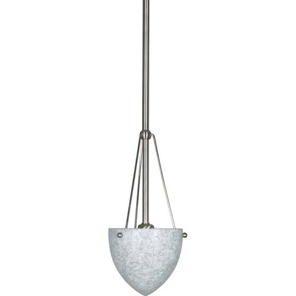 Glomar 1-Light Brushed Nickel Mini Pendant with Hang Straight Canopy