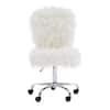 Linon Home Decor  20.3 in. Width Standard White Upholstery Task Chair with Swivel Seat