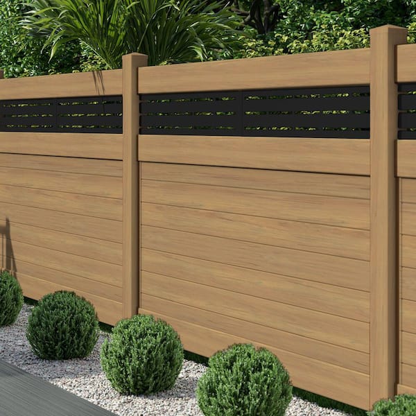 Barrette Outdoor Living Cypress Privacy Vinyl Fence Panel - Horizontal 6 ft. H x 8 ft. W