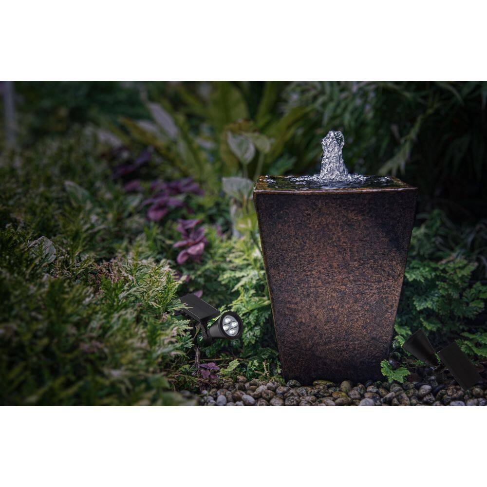 Black Solar Cool White LED Outdoor Weather Resistant Spotlight with Adjustable Lamp Head (4-Pack) price history on PriceWatchPro