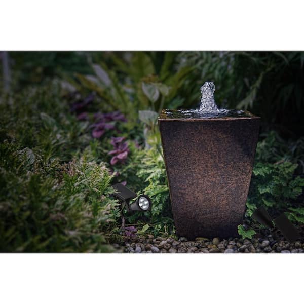 90 Lumen Black Solar LED Outdoor Landscape Spotlight with Adjustable Lamp Head-High/Low Brightness Modes (4-Pack)