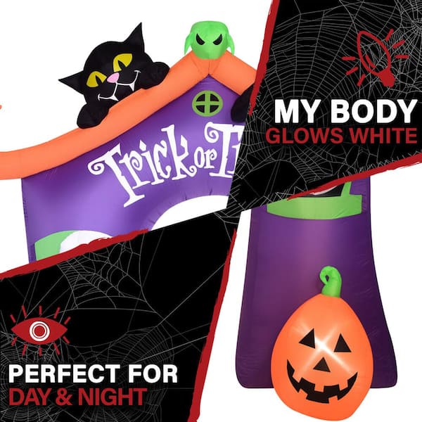 Goplus 4-ft Pre-Lit Happy Halloween Inflatable in the Outdoor