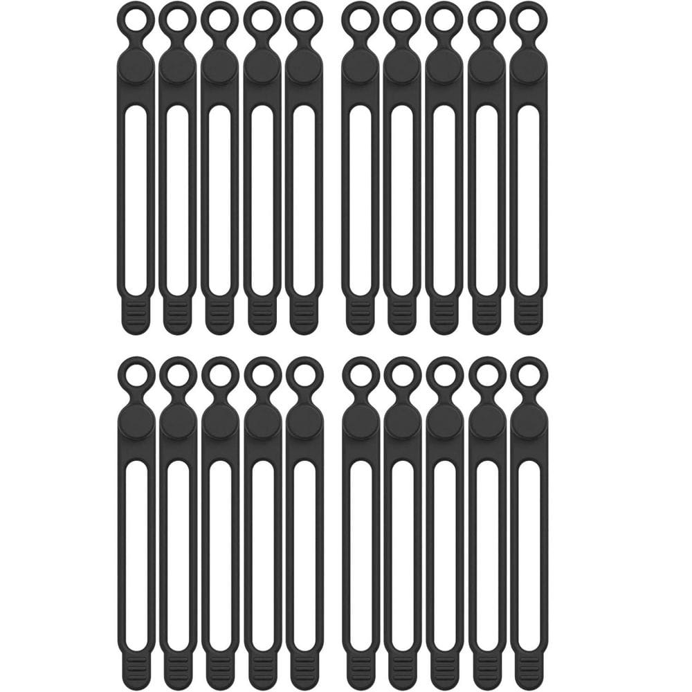 Reusable Silicone Cable Ties Multipurpose Elastic Cord Organizer for Bundling and Fastening Black 20 Pack price history on PriceWatchPro