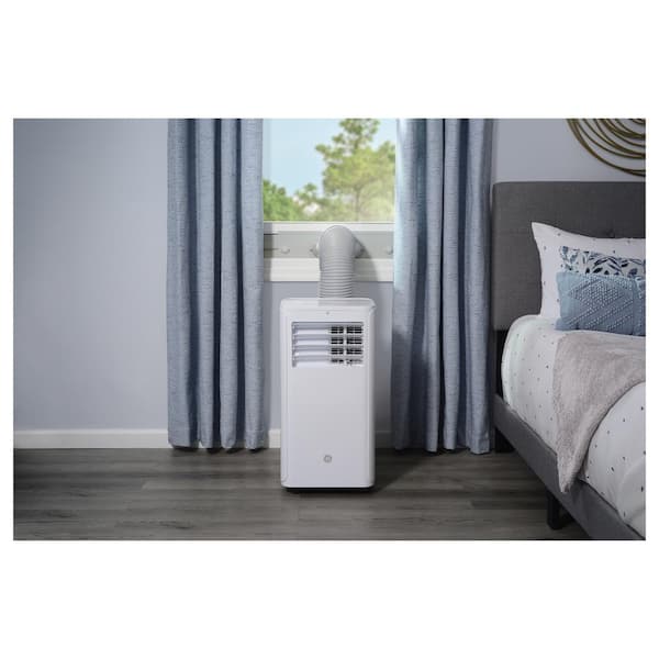 Ge 6 100 Btu Portable Air Conditioner With Dehumidifier And Remote In White Apfd06jalw The Home Depot