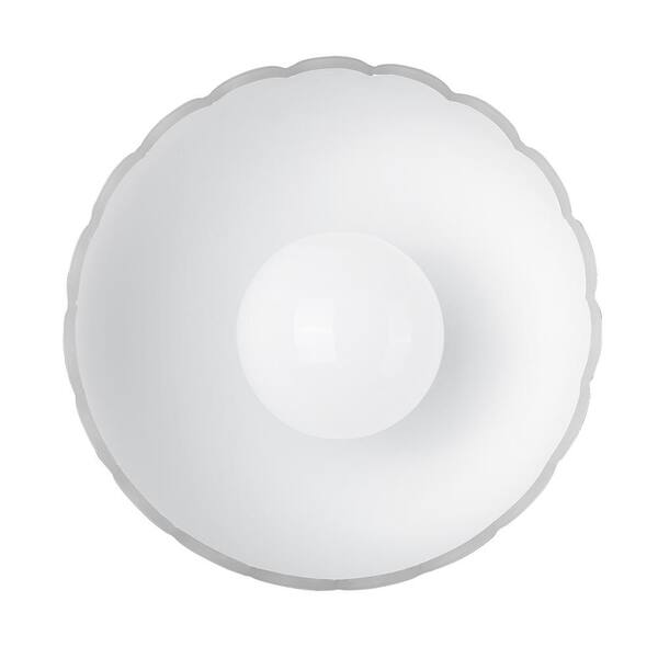 Golden Lighting - Dorinda 12.25 in. 1-Light Matte Black and Opal Semi-Flush Mount