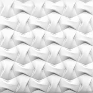 Bow 3/4 in. x 2 ft. x 2 ft. Plain White Seamless Foam Glue-Up 3D Wall Panels (6-Pack) 24 sq. ft./case