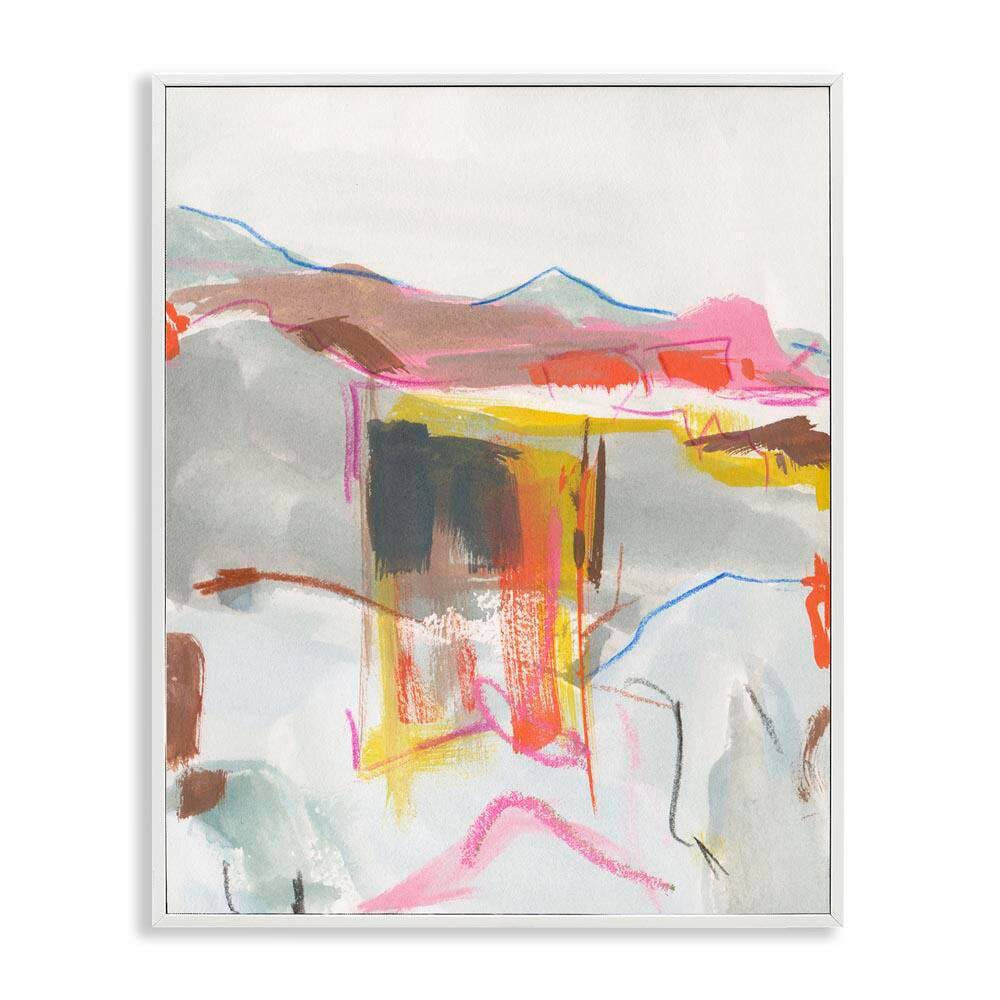 Bold Abstract Mountain Shapes by Melissa Wang White Framed Abstract Giclee Art Print 30 in. x 24 in. price history on PriceWatchPro