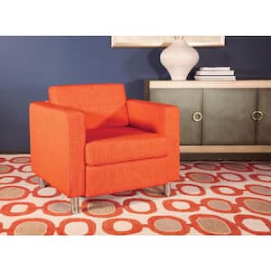 Pacific Tangerine Orange Fabric Accent Chair