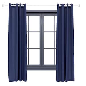 2 Indoor/Outdoor Curtain Panels with Grommet Top - 52 x 96 in (1.32 x 2.43 m) - Blue