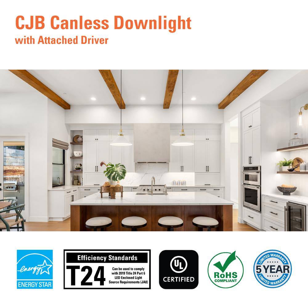 White 4-Inch Canless Recessed LED Downlight with JBOX, 12-Pack