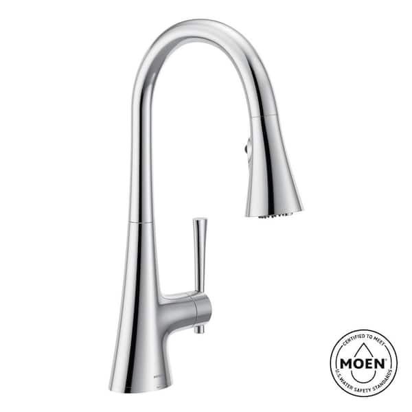 Kurv Single Handle Pull-Down Sprayer Kitchen Faucet with Optional 3- in -1 Water Filtration in Chrome
