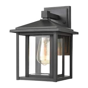 Vincentown Matte Black Outdoor Hardwired Wall Sconce with No Bulbs Included