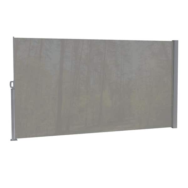 71 in. x 138 in.Patio Retractable Side Awning Screen, Semi-Transparent w/ UV Printing, Ideal for Blocking Sunshine, Wind