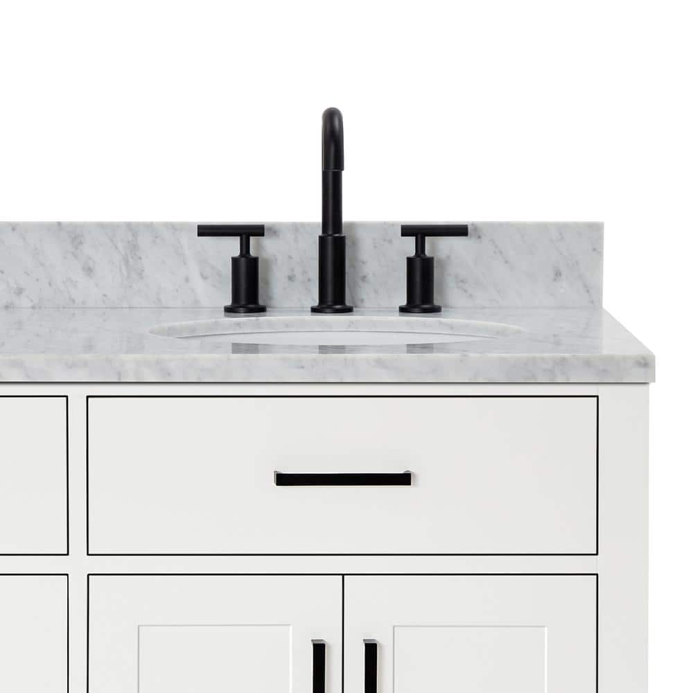 Hepburn 67" White Marble Top Double Basin Freestanding Vanity