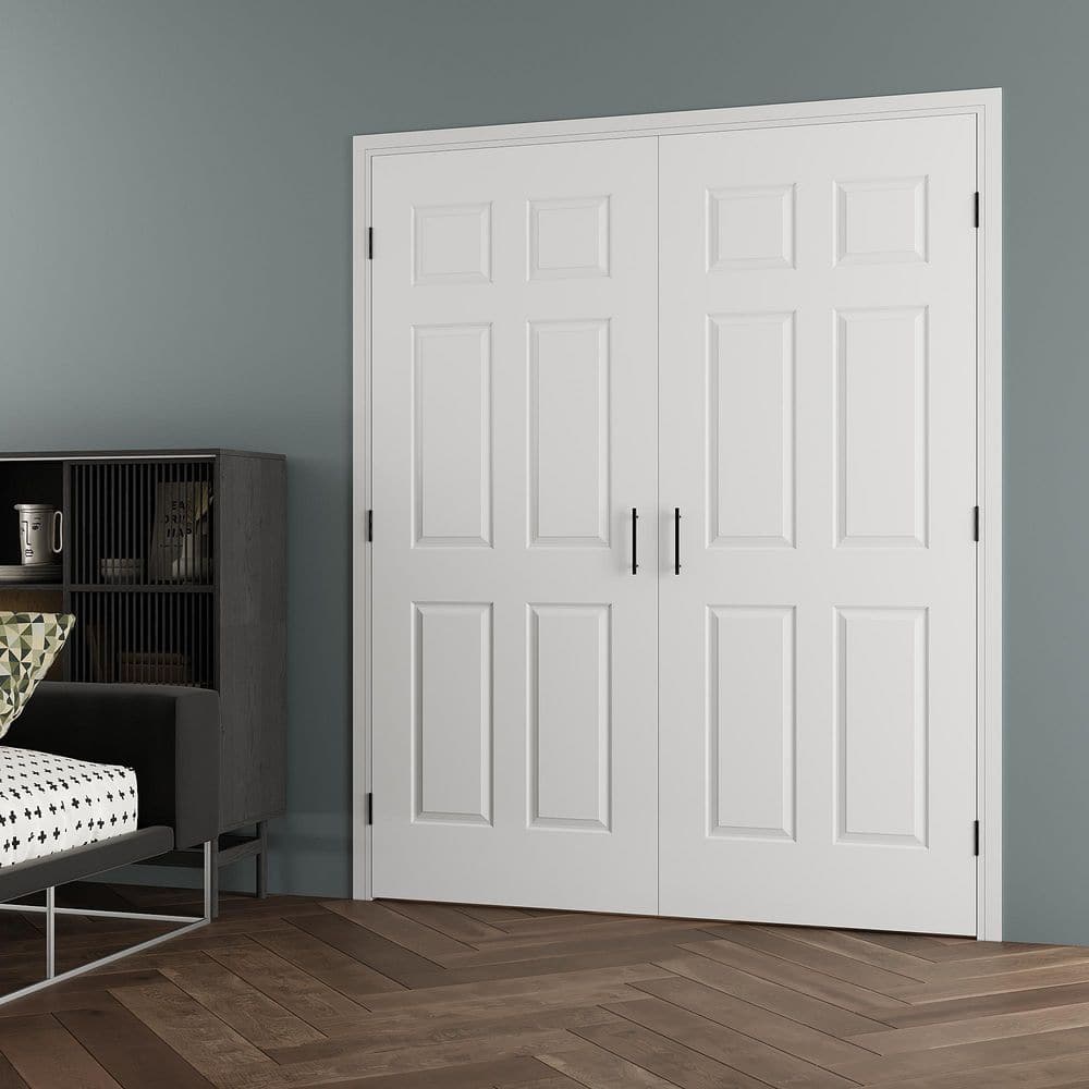 ARK DESIGN 64 in. x 80 in. 6-Panel Universal Painted Solid Core